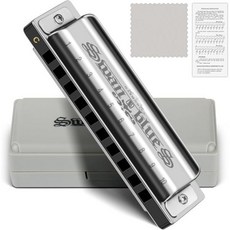 SWAN 블루스 하모니카 C키 10홀 메탈, 1개, C key Silver, 10-hole blues (Black Swan Seri