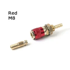 수냉식 어댑터 용접기 퀵 피팅 M6/M8 케이블 커넥터 클램프 MIG 토치 납땜 소모품, 01 M8, 01 red