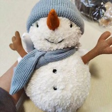 FANSYLI 크리스마스 선물 크리스마스 봉제 인형 귀엽고 부드러운 눈사람 인형 크리스마스 단체 선물 크리스마스 장식 X2510O22, 1개, 화이트, 30cm
