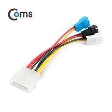 Coms 12V IDE 4핀 to 쿨러3핀 4분배 전원 케이블 IB054 일반 IDE 전원을 쿨러 3핀 전원으로 변환 사용, 1개