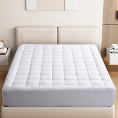 잠자리 호텔식 60수 순면 매트리스 커버, 흰색