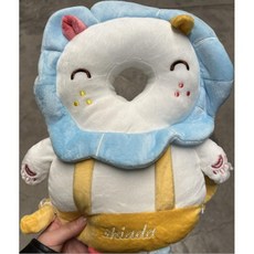 護頭嬰兒神器卡通防摔防撞枕頭寶寶學步防摔帽枕枕保護墊兒童透氣, 水晶絨-藍色獅子【送橫固帶+BB叫】, 1個