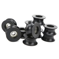 10Pcs 롤러 베어링 깊은 U자형 홈 나일론 코팅 풀리 가이드 레일 휠 608ZZ U 홈 가이드 풀리, 01 10PCS