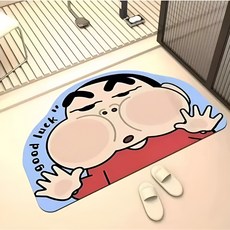 현관 발매트 화장실 입구 욕실 발매트 규조토 미끄럼 방지 매트, 블랙 사내아이, 1개