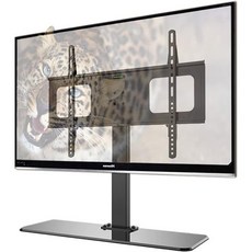 TV 벽걸이 테이블 상판 높이 조절 가능한 마운트 스피릿 레벨 및 더블 후크 디자인 백 라우팅 관리 테이블탑 TV 베이스 37-55인치 TV 아름다운 풍경에 적합, TV 벽걸이 테이블 상판 높이 조절 가능한 마운트 스피