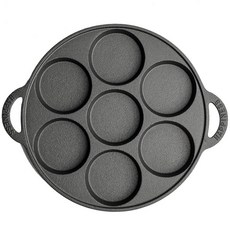 VONOTO 주철 비스킷 팬 미니 케이크 팬 조리기구 27.9cm(11인치) 사전 시즈닝 (7컵), VONOTO 주철 비스킷 팬, 주철 미니 케이크 팬 조
