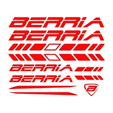 11개/세트 BERRIA 비닐 자전거 스티커 사이클링 애호가를 위해 특별히 제작되었습니다 소재 사용, 02 빨간색