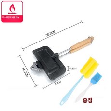 캠핑 토스트만들기 다기능 핫도그 크로플 간식 샌드위치, 오일 브러시+청소 브러시 포함, 기본 색상