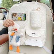 차량 뒷자석 수납 정리함 뒷자리 자동차포켓 시트백, 화이트, 1개