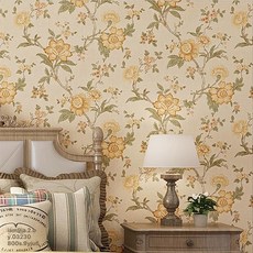 레트로벽지 빈티지벽지 자기접착 플라워 셀프 옛날 꽃무늬, 전체 메시 패턴 주문 제작 가능