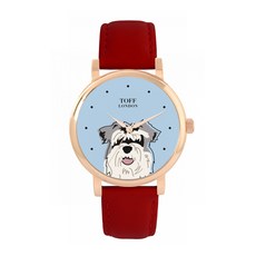 Toff London 토프 런던 TLWS-43816 여성용 회색 미니어처 슈나우저 강아지 머리 시계 643583