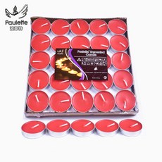 Paulette 台灣24H發貨 小蠟燭 無煙無味 寧靜蠟燭 冥想蠟燭 招財蠟燭 香氛 韓系香氛蠟燭 小茶蠟, 1個, 紅色 1顆, Unscented