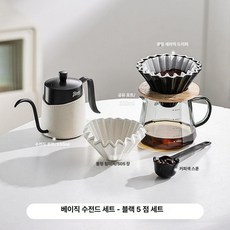 52QUAD 세라믹커피필터 핸드드립 도자기 세라필터 드립 재사용, 핸드드립 커피 컬러 5개 세트 블랙, 기본 모델명/품번