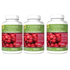 TruNature Cranberry 트루네이쳐 원 퍼 데이 크렌베리 650mg, 3개, 140정, 140정
