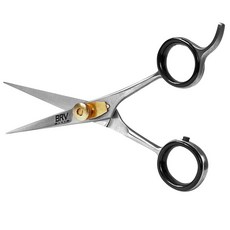 BRV 남성 면도기 날카로운 수염 및 콧수염 가위 - 5인치 고탄소 스테인리스 스틸 페이셜 헤어 트리밍 오른손잡이 검은색, Silver, 1개, 1개입