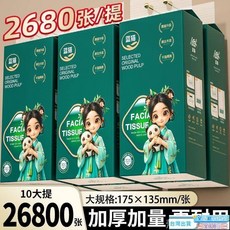 大包懸掛式抽取衛生紙，掛壁式衛生紙巾，廁所衛生間平板衛生紙，加厚擦手紙，提掛式衛生紙套，面紙，紙巾，廁所抽, 1個, 加大加量：驚爆價,實惠大包：1提【2680張】精簡裝