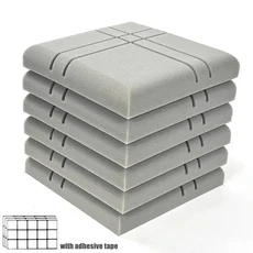 접착 테이프가 있는 어쿠스틱 폼 패널 흡음 벽 스튜디오 노래방 Drun 룸 스폰지 30x30x5cm 10개, 01 10Pcs, 01 Gray