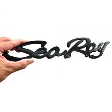 1Pc 새로운 Sea Ray Searay 스크립트 엠블럼 3D 배지 글자 보트 로고 자체 접착 스티커 정품 사이즈 명판 (광택 블랙), 1Pc 새로운 Sea Ray Searay 스크립트 엠블