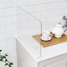 인덕션가림막 PC 투명 인덕션가드 가스렌지칸막이 기름튐방지 싱크대물막이 오염방지 칸막이, 1개