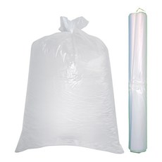 평판 쓰레기 봉투 투명 63X82 고리형 비닐봉지, 200개, 60L