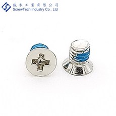 【銳禾】工廠直營 M3x4 鍍鎳 沉頭/皿頭 十字槽 機械牙防鬆螺絲 特殊螺絲 FAM0300400O-2, 1個