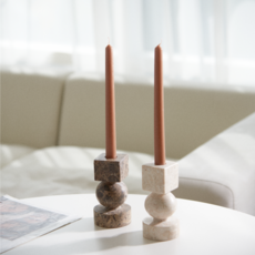 엘캔들 에센셜 컬러 테이퍼 캔들 모카무스, 6개, 56g, 무향