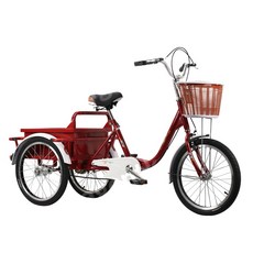짐수레 세발 자전거 어른 어르신 할아버지 성인세발자전거, 레드 아이언 버킷 308 (일반 프론트 포크), 1개