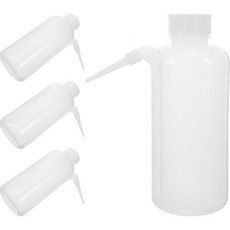 실험실 교육 연구 및 식물 관리를 위한 반투명 플라스틱 스퀴즈 액체 디스펜싱 병 500ml 랩 워시 병 다운 스파우트 나사 캡 반투명 플라스틱 스퀴즈 액체 디스펜싱 병 4개