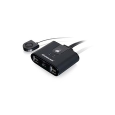 IOGEAR USB 2.0 2x4 주변 스위칭 허브 - USB 장치 4대에 PC 2대 공유 - 최대 480Mbps - 모바일 장치 충전 - 마우스/키보드 - 프린터 - 스캐너 -, USB-C/2-Port