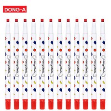 동아 미피 체크 색연필 검정/빨강/파랑 1타 12자루 샤프식 타입 선명한 색상 채점/학습용/색칠용, 1개, 1색, 빨강(12개)