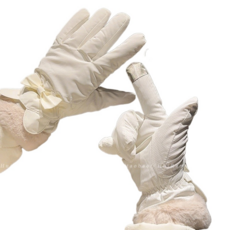 臺灣發貨女款可愛防水觸屏加絨加厚防風保暖防寒電動車手套