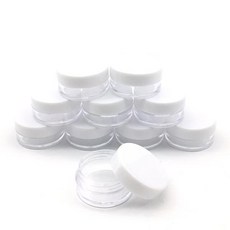100PCS X 2g 3g 5g 10g 15g 20g 투명 샘플 항아리 메이크업 페이스 크림 립밤 저장소 용 흰색 뚜껑이있는 냄비 용기, [04] 100pcs x 15g