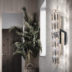 H&R安室家 10*47cm大LED米歇爾水晶壁燈 ZA0229，節能壁燈，水晶壁燈，臥室壁燈，客廳壁燈