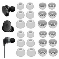 Skullcandy 인이어 이어폰과 호환되는 이어 팁 버드 12쌍 Skullcandy Dime/Sesh Evo/Jib/Ink'd+와 호환되는 교체용 유연한 실리콘 이어팁 이어, 회색