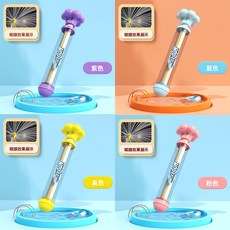 大號煙花水槍 打水戰玩具 抽拉式噴水槍 寶特瓶水煙火漂流水槍 兒童水槍, 1個, 花朵款-顏色隨機