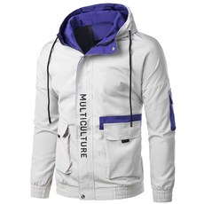 [방풍소재] 루즈핏 후드 자켓 가벼운 배색 후드 점퍼 루즈핏 방풍 캐주얼 아우터