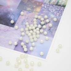 6mm 백아이보리 진주구슬 비즈, 70개