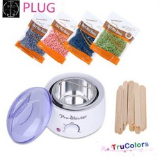 하드 왁스 기계 세트 피부 관리 미용 기기 홈케어 슈거링 왁싱 제품 패키지 브라질리언, 머신4봉지 400g 스틱 EU, 1개