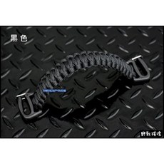 野戰搖滾 SECTOR SEVEN 戰術傘繩手提帶 (黑色、軍綠色、迷彩) 傘繩提手握把背包側背包胸包傘繩手環掛繩傘繩扣環, 黑色, 1個