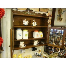 *︵House傢飾︵*彩繪馬格麗特典雅二門玻璃壁櫃 5掛勾【限量款/新發售】