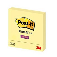 쓰리엠 슈퍼스티키 중간형 정사각 포스트잇 SSN, 노랑, 90매, 1개