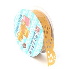 만보샵 레이스 마스킹 테이프 1P 작은방꾸미기, 노란색