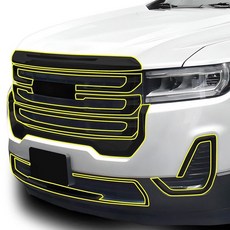 BOGAR TECH DESIGNS 외부 전면 크롬 삭제 오버레이 데크롬 GMC 아카디아 2020-2023과 호환 글로스 블랙 193387