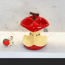 칫솔꽂이 욕실 전용 사과 모형 탁상용 칫솔보관함, 기본 색상, 레드애플 3홀 전동+카스터 포함