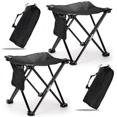 시디두 2팩 캠핑 스툴 13인치 컴팩트 의자 휴대용 가벼운 접이식 스툴 시트 사이드 포켓 및 야외 하이킹 낚시 피크닉 해변 잔디 파티를 위한 휴대용 가방 블랙, Cididu 캠핑 스툴 2팩, 33cm13인치 컴팩트