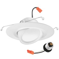 레트로핏 스마트 다운라이트 RGBW M6 10.2cm 4인치 매트화이트, 단일 5/6인치 표준 조절가능 부드러운트림 화이트