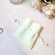 초미니 보관함 주머니 복 주얼리 화이트 7x8 극세사 악세사리 파우치