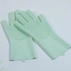 실리콘 장갑 가정용 롱 스타일 고무 주방 내구성 세척 가사 야채 청소, 03 Green