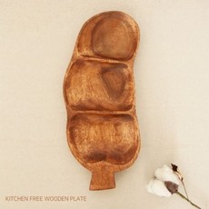 아카시아 원목 완두콩 디자인 3칸 테이블웨어 접시 986000ea (개), 본상품