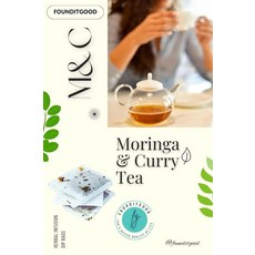 FounditGood M&C Tea – 모링가 & 카레 잎(모링가 올레이페라 무라야 코에니기) 블렌드 에너지 활력 및 모발 건강 지원 | 딥 티백 60개 190864